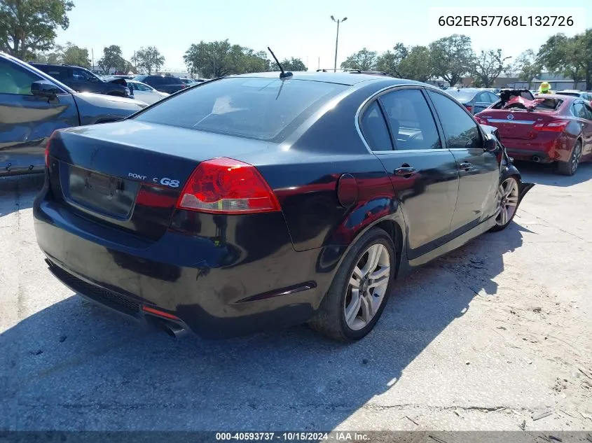 2008 Pontiac G8 VIN: 6G2ER57768L132726 Lot: 40593737