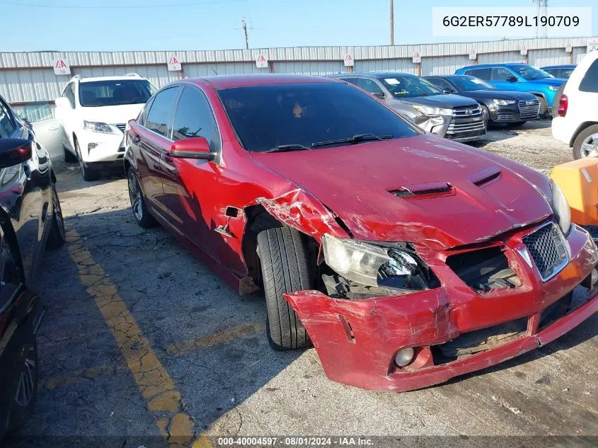 2009 Pontiac G8 VIN: 6G2ER57789L190709 Lot: 40004597