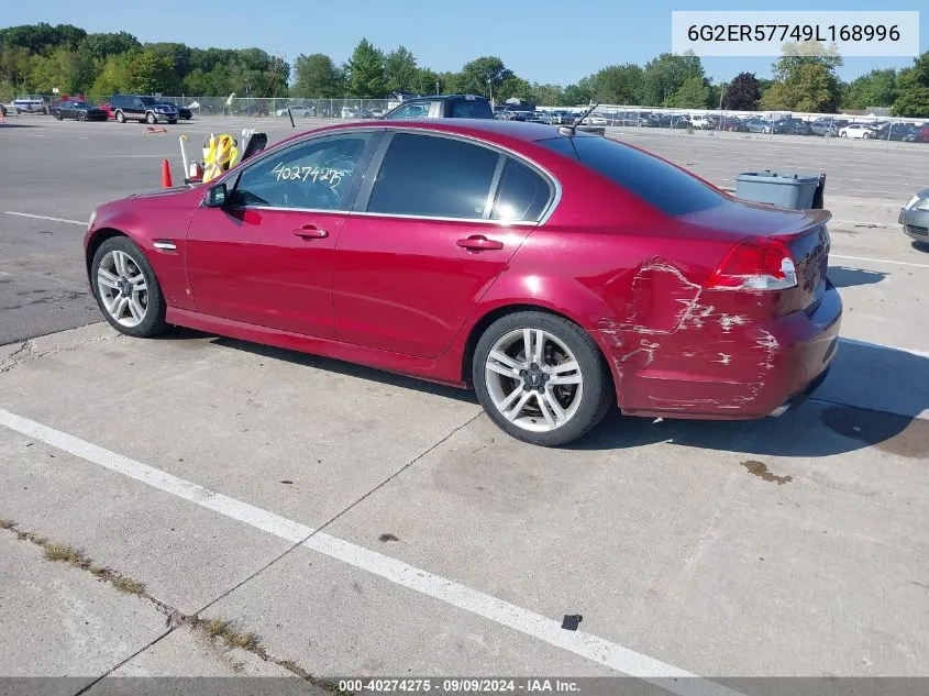 2009 Pontiac G8 VIN: 6G2ER57749L168996 Lot: 40274275