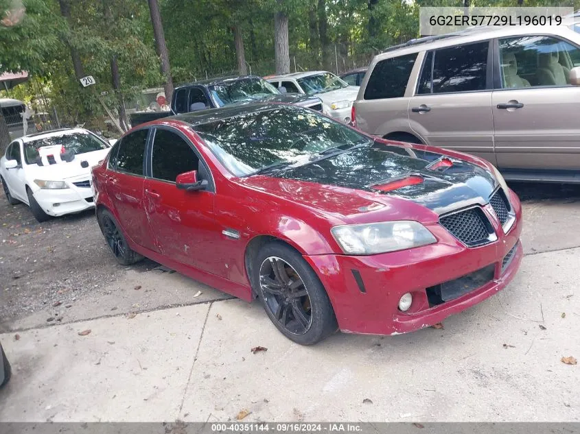 2009 Pontiac G8 VIN: 6G2ER57729L196019 Lot: 40351144