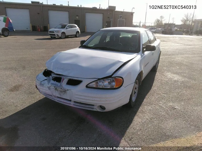 1999 Pontiac Grand Am Se VIN: 1G2NE52T0XC540313 Lot: 20181096