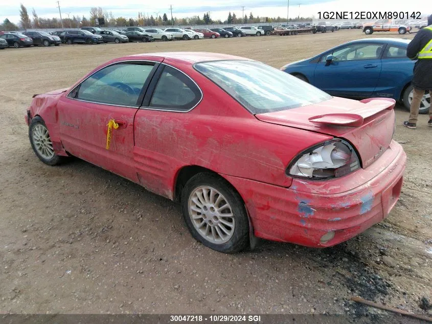 1999 Pontiac Grand Am Se VIN: 1G2NE12E0XM890142 Lot: 30047218