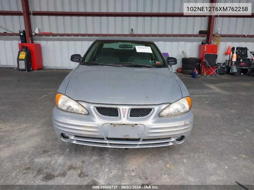 1999 Pontiac Grand Am Se VIN: 1G2NE12T6XM762258 Lot: 39568737