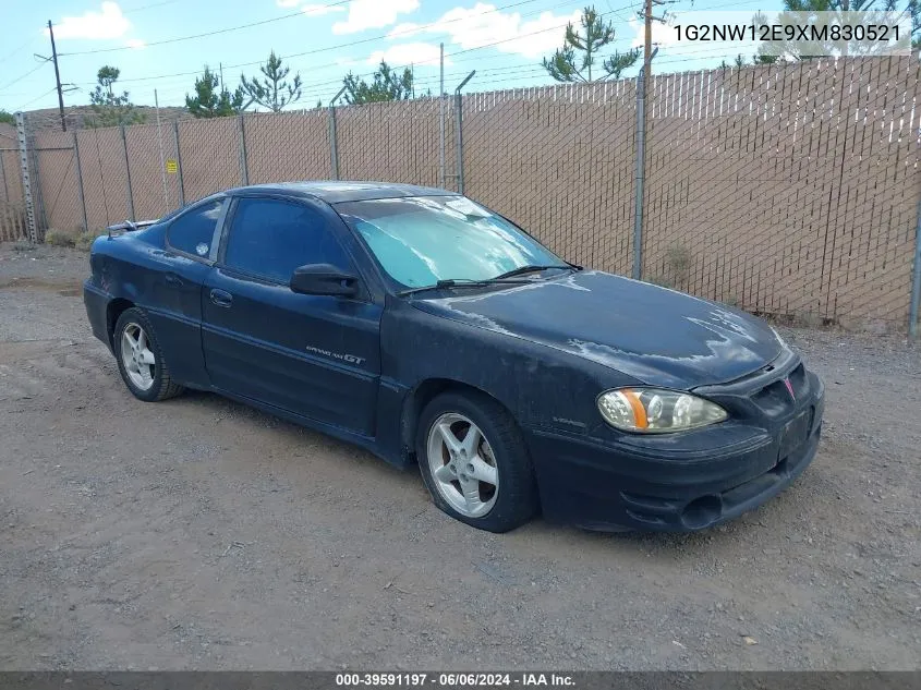 1999 Pontiac Grand Am Gt VIN: 1G2NW12E9XM830521 Lot: 39591197