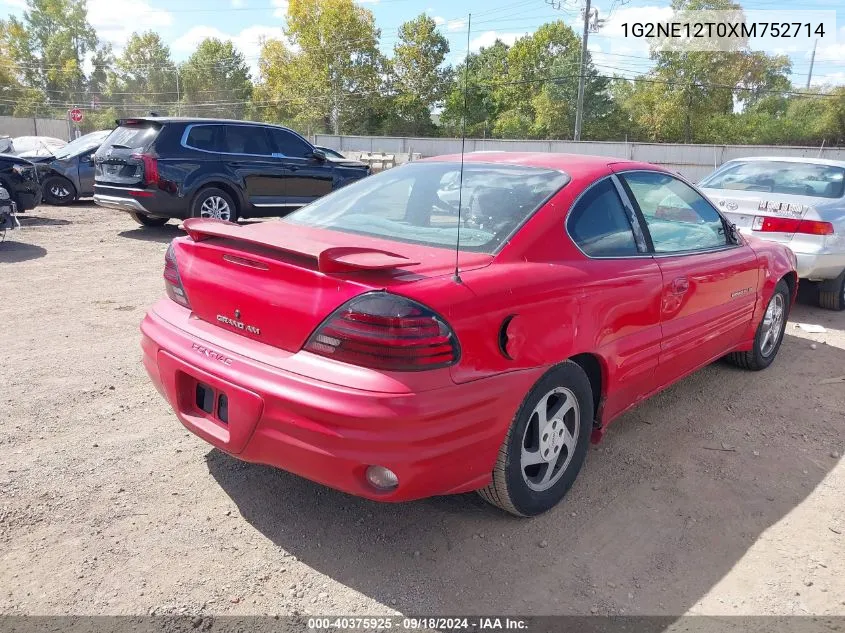 1999 Pontiac Grand Am Se1 VIN: 1G2NE12T0XM752714 Lot: 40375925