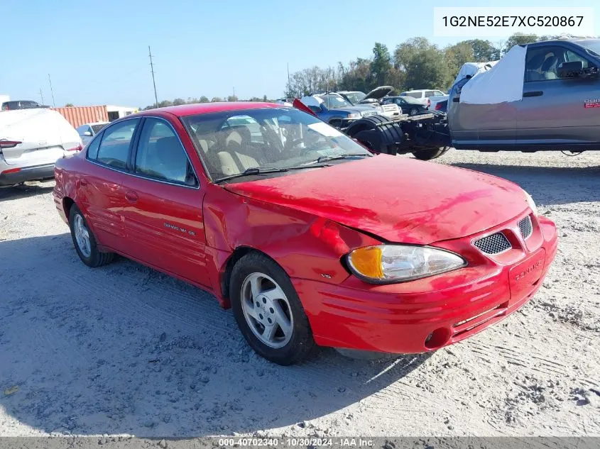 1999 Pontiac Grand Am Se1 VIN: 1G2NE52E7XC520867 Lot: 40702340