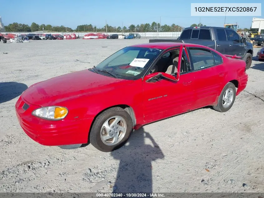 1999 Pontiac Grand Am Se1 VIN: 1G2NE52E7XC520867 Lot: 40702340