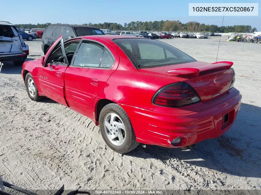 1999 Pontiac Grand Am Se1 VIN: 1G2NE52E7XC520867 Lot: 40702340