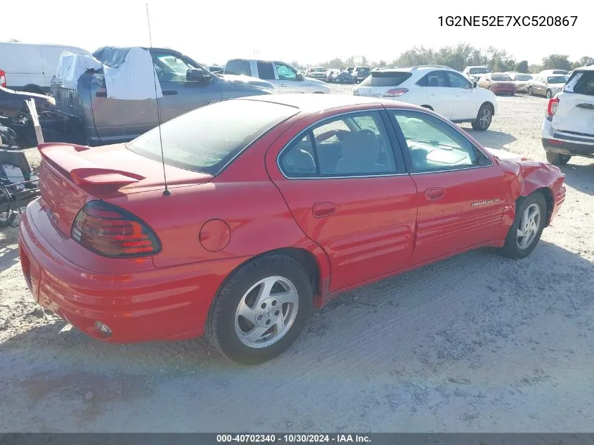 1999 Pontiac Grand Am Se1 VIN: 1G2NE52E7XC520867 Lot: 40702340