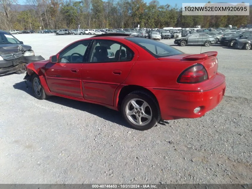 1999 Pontiac Grand Am Gt1 VIN: 1G2NW52E0XM920695 Lot: 40746453