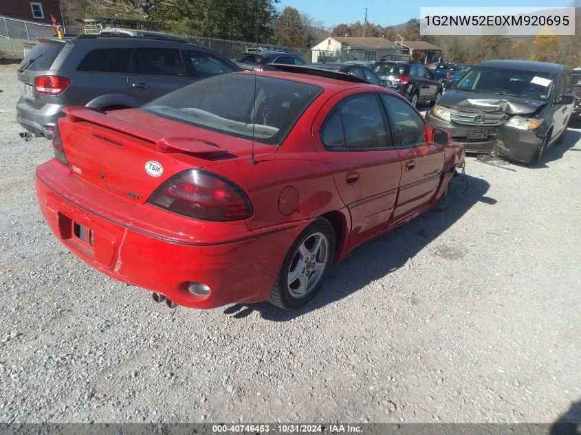 1999 Pontiac Grand Am Gt1 VIN: 1G2NW52E0XM920695 Lot: 40746453