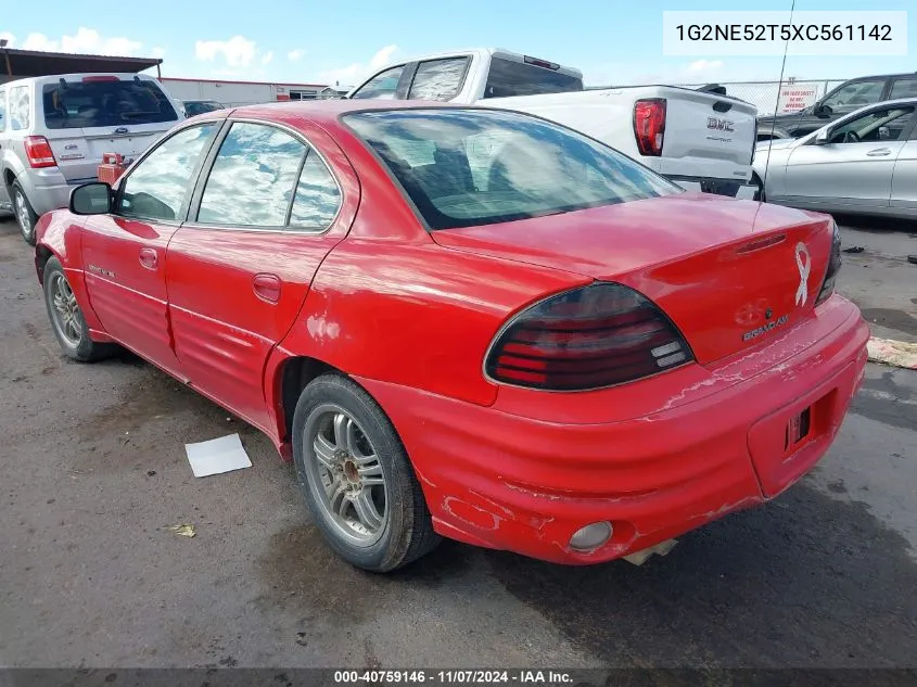 1999 Pontiac Grand Am Se1 VIN: 1G2NE52T5XC561142 Lot: 40759146