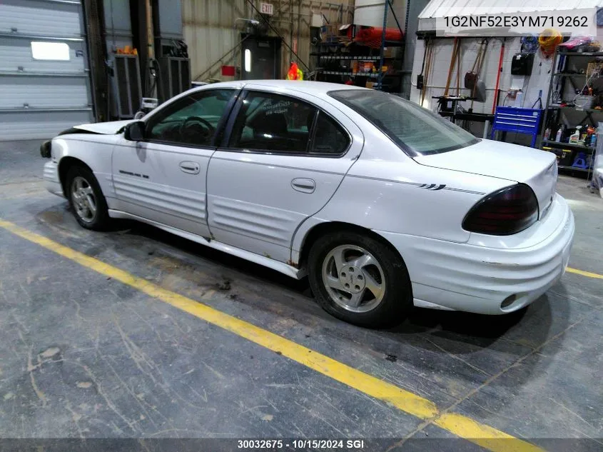 2000 Pontiac Grand Am Se1 VIN: 1G2NF52E3YM719262 Lot: 30032675