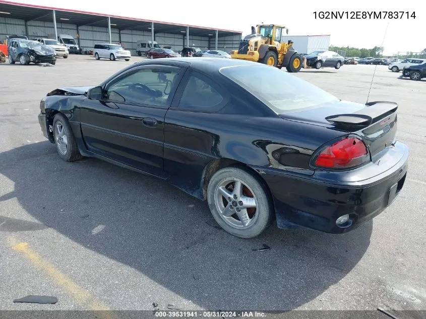 2000 Pontiac Grand Am Gt1 VIN: 1G2NV12E8YM783714 Lot: 39531941