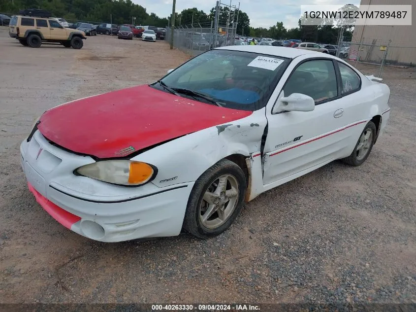 2000 Pontiac Grand Am Gt VIN: 1G2NW12E2YM789487 Lot: 40263330