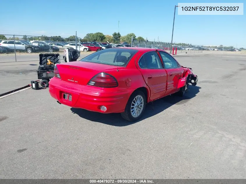 2000 Pontiac Grand Am Se1 VIN: 1G2NF52T8YC532037 Lot: 40479372