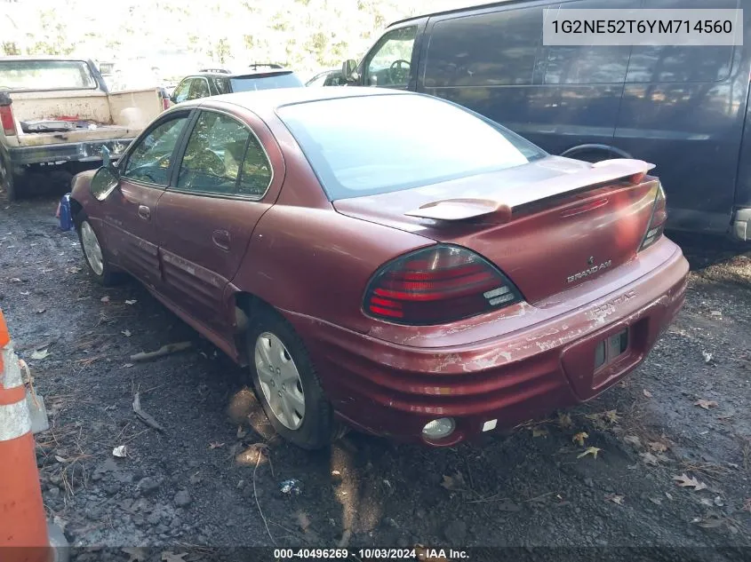 2000 Pontiac Grand Am Se VIN: 1G2NE52T6YM714560 Lot: 40496269