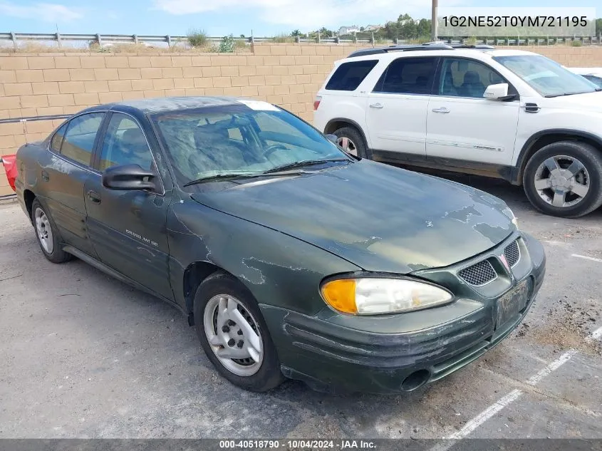 2000 Pontiac Grand Am Se VIN: 1G2NE52T0YM721195 Lot: 40518790