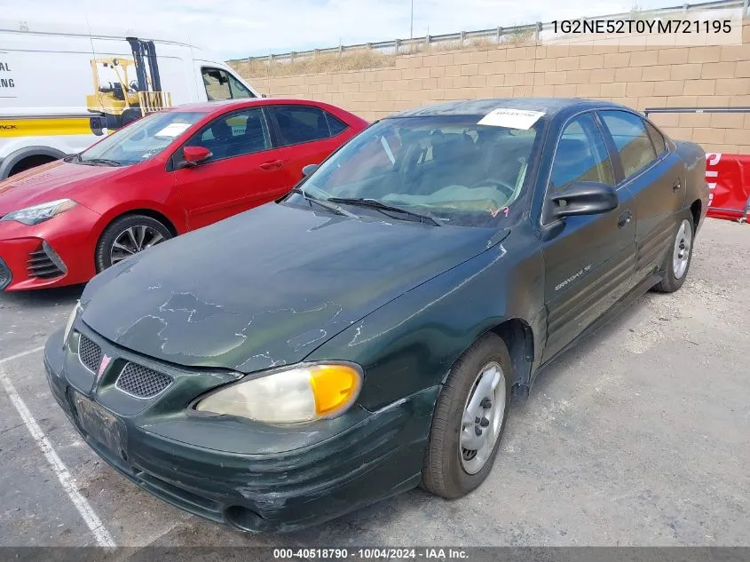 2000 Pontiac Grand Am Se VIN: 1G2NE52T0YM721195 Lot: 40518790