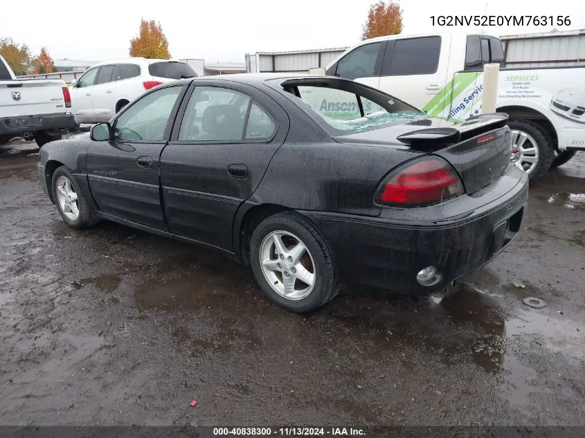 2000 Pontiac Grand Am Gt1 VIN: 1G2NV52E0YM763156 Lot: 40838300