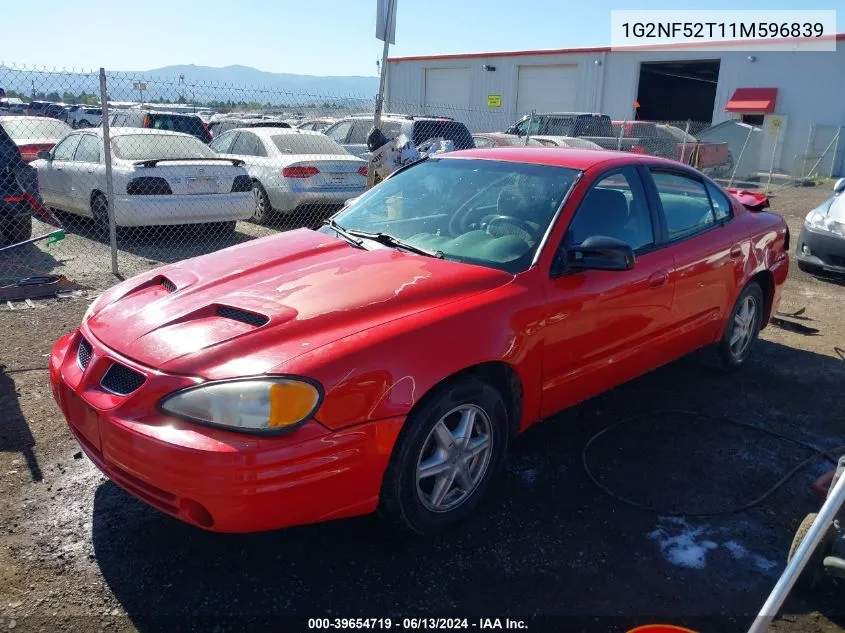 1G2NF52T11M596839 2001 Pontiac Grand Am Se1