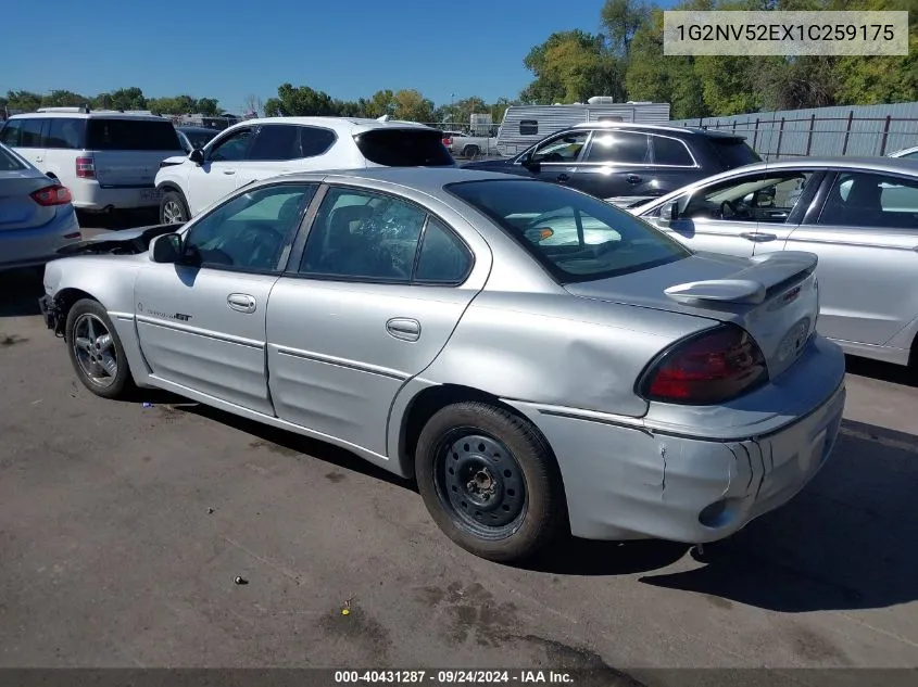 2001 Pontiac Grand Am Gt1 VIN: 1G2NV52EX1C259175 Lot: 40431287