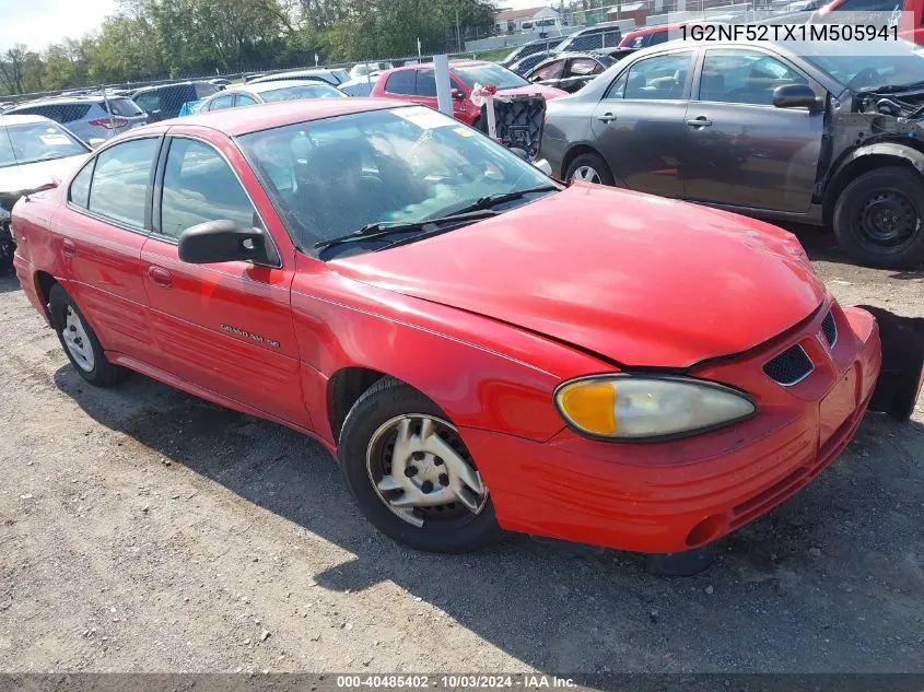 2001 Pontiac Grand Am Se1 VIN: 1G2NF52TX1M505941 Lot: 40485402