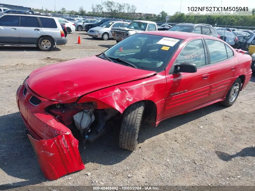 2001 Pontiac Grand Am Se1 VIN: 1G2NF52TX1M505941 Lot: 40485402