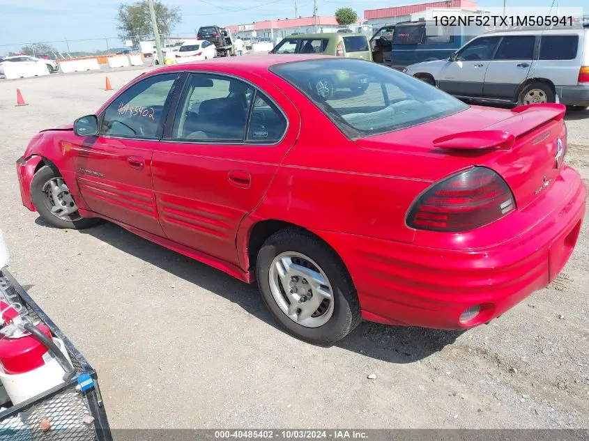 2001 Pontiac Grand Am Se1 VIN: 1G2NF52TX1M505941 Lot: 40485402