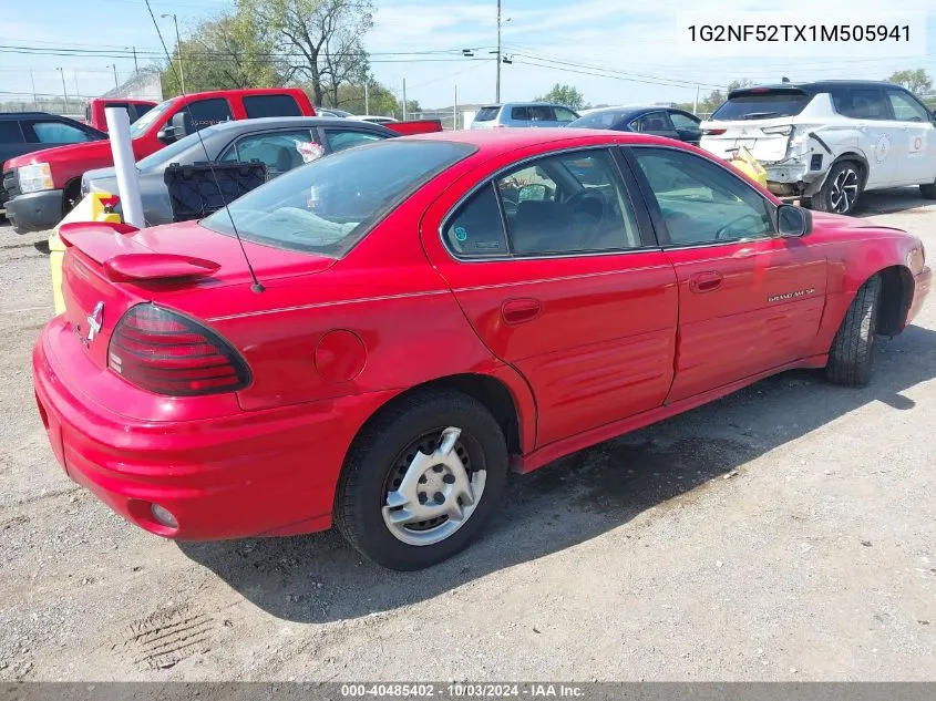 2001 Pontiac Grand Am Se1 VIN: 1G2NF52TX1M505941 Lot: 40485402