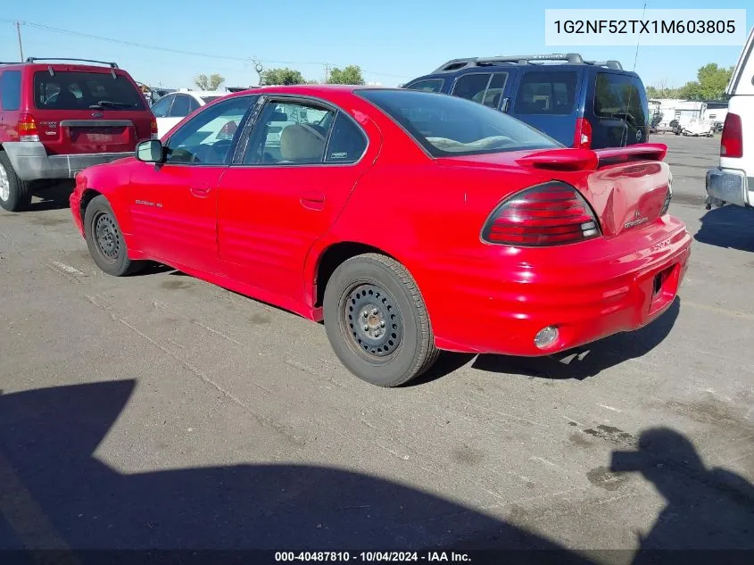 2001 Pontiac Grand Am Se1 VIN: 1G2NF52TX1M603805 Lot: 40487810