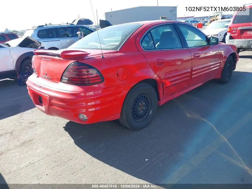 2001 Pontiac Grand Am Se1 VIN: 1G2NF52TX1M603805 Lot: 40487810