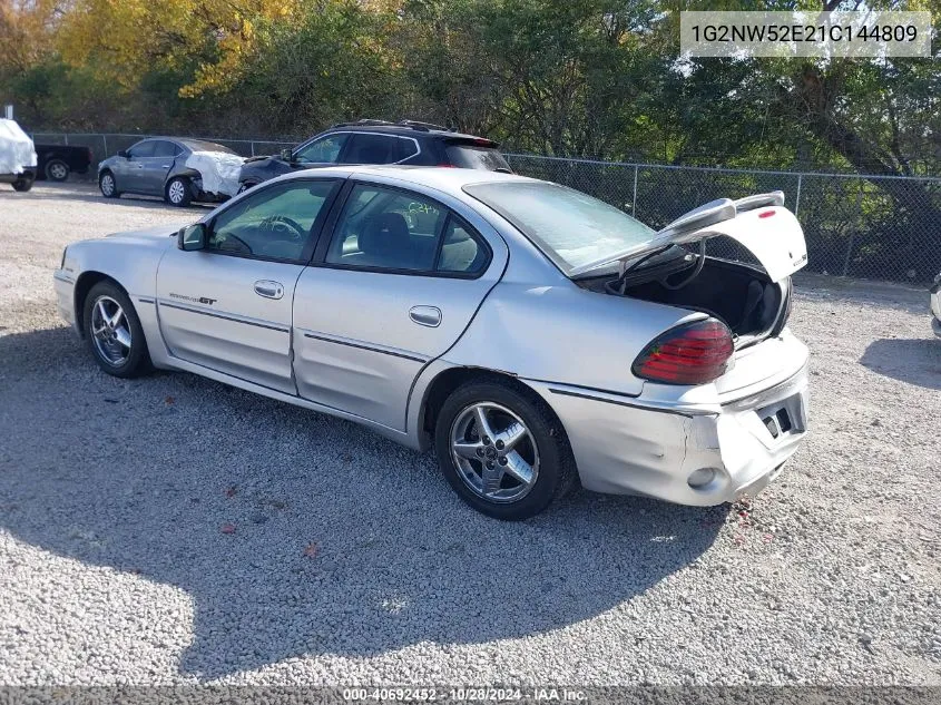 2001 Pontiac Grand Am Gt VIN: 1G2NW52E21C144809 Lot: 40692452