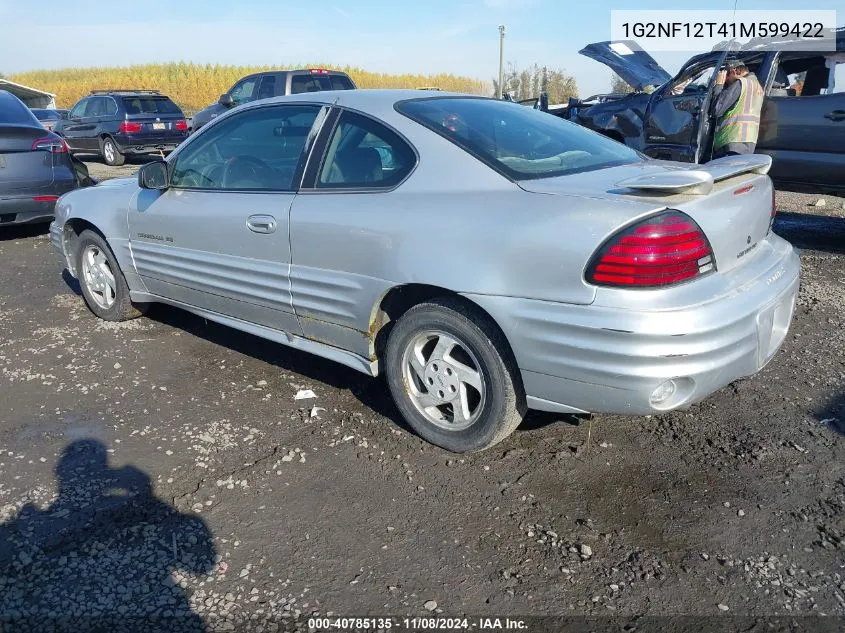 2001 Pontiac Grand Am Se1 VIN: 1G2NF12T41M599422 Lot: 40785135