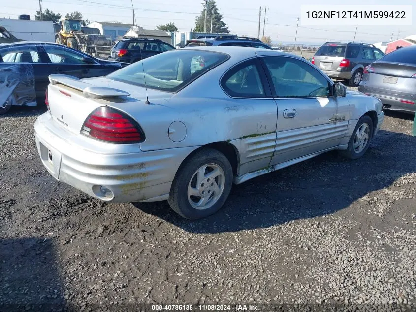 2001 Pontiac Grand Am Se1 VIN: 1G2NF12T41M599422 Lot: 40785135