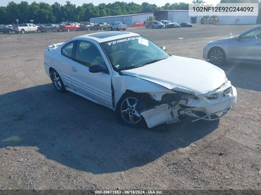 2002 Pontiac Grand Am Se1 VIN: 1G2NF12E92C244092 Lot: 39671553