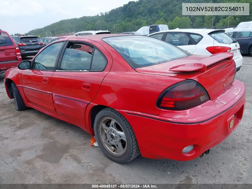 2002 Pontiac Grand Am Gt1 VIN: 1G2NV52E82C254011 Lot: 40045107