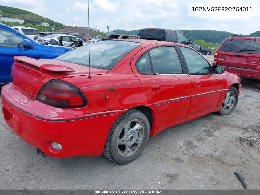 2002 Pontiac Grand Am Gt1 VIN: 1G2NV52E82C254011 Lot: 40045107