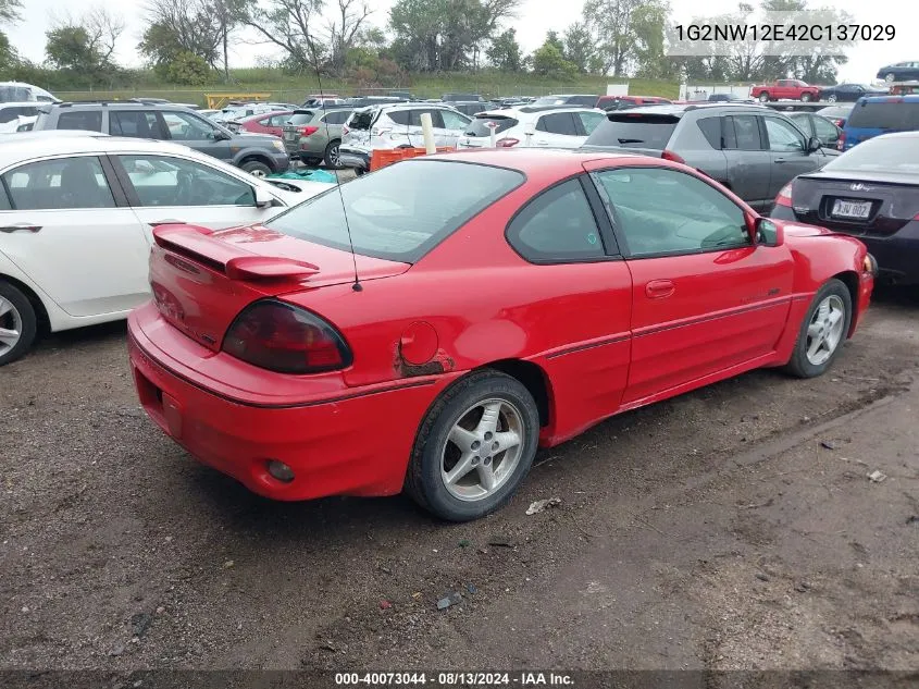 2002 Pontiac Grand Am Gt VIN: 1G2NW12E42C137029 Lot: 40073044