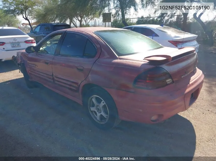 2002 Pontiac Grand Am Se1 VIN: 1G2NF52F52C105190 Lot: 40224596