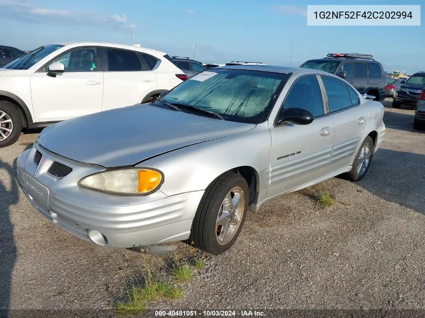 2002 Pontiac Grand Am Se1 VIN: 1G2NF52F42C202994 Lot: 40481051