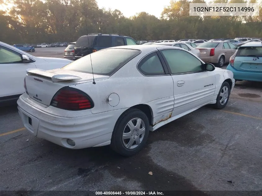 1G2NF12F52C114996 2002 Pontiac Grand Am Se1