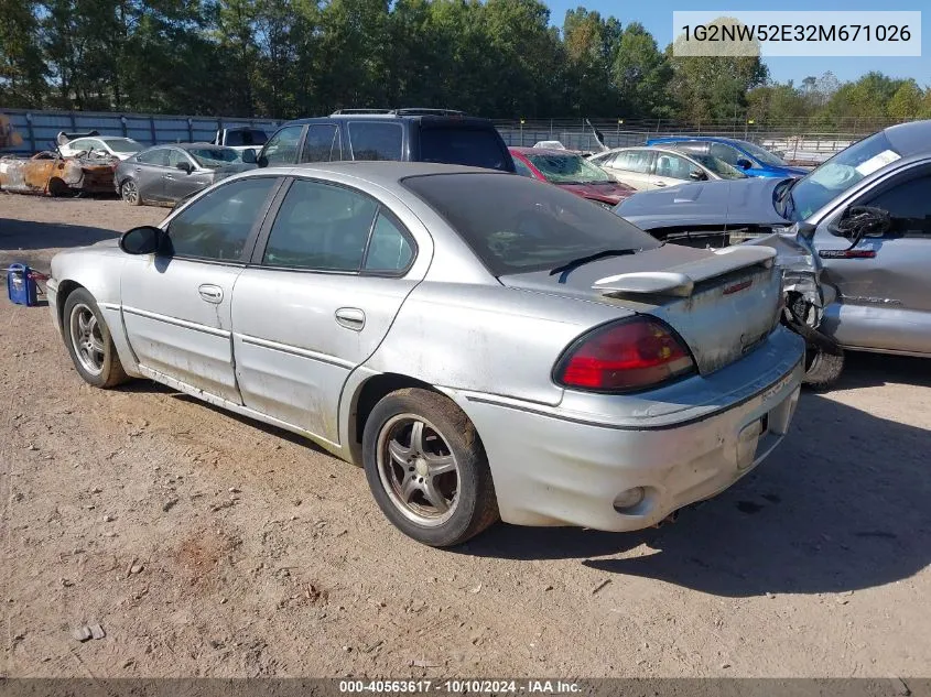 2002 Pontiac Grand Am Gt VIN: 1G2NW52E32M671026 Lot: 40563617