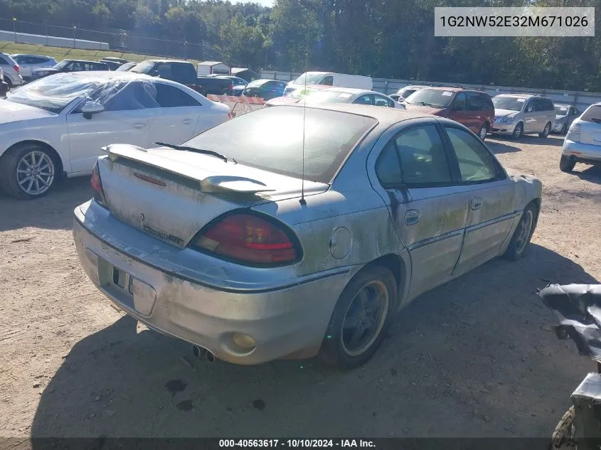 2002 Pontiac Grand Am Gt VIN: 1G2NW52E32M671026 Lot: 40563617