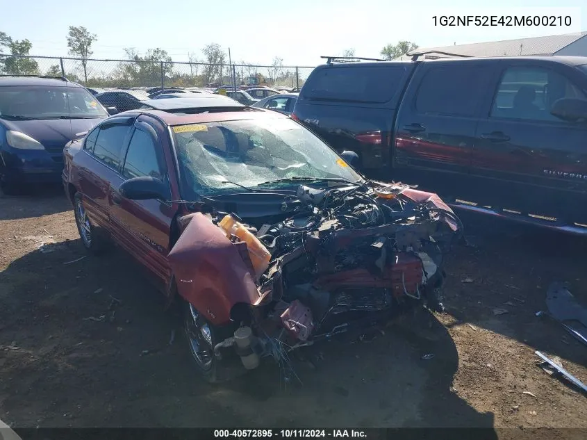 2002 Pontiac Grand Am Se1 VIN: 1G2NF52E42M600210 Lot: 40572895