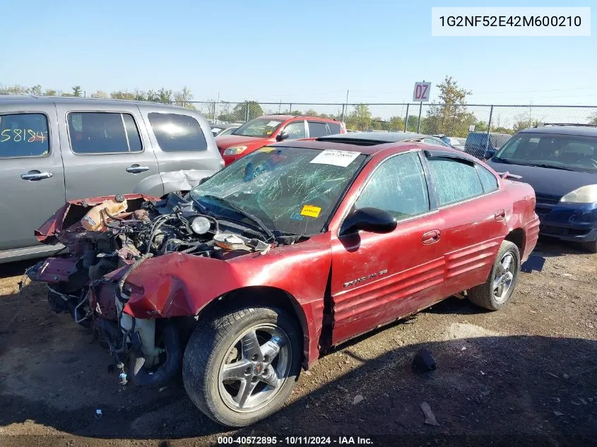 2002 Pontiac Grand Am Se1 VIN: 1G2NF52E42M600210 Lot: 40572895