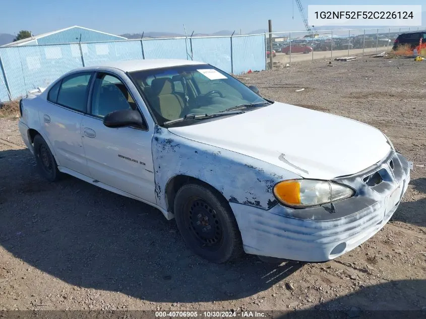 2002 Pontiac Grand Am Se1 VIN: 1G2NF52F52C226124 Lot: 40706905