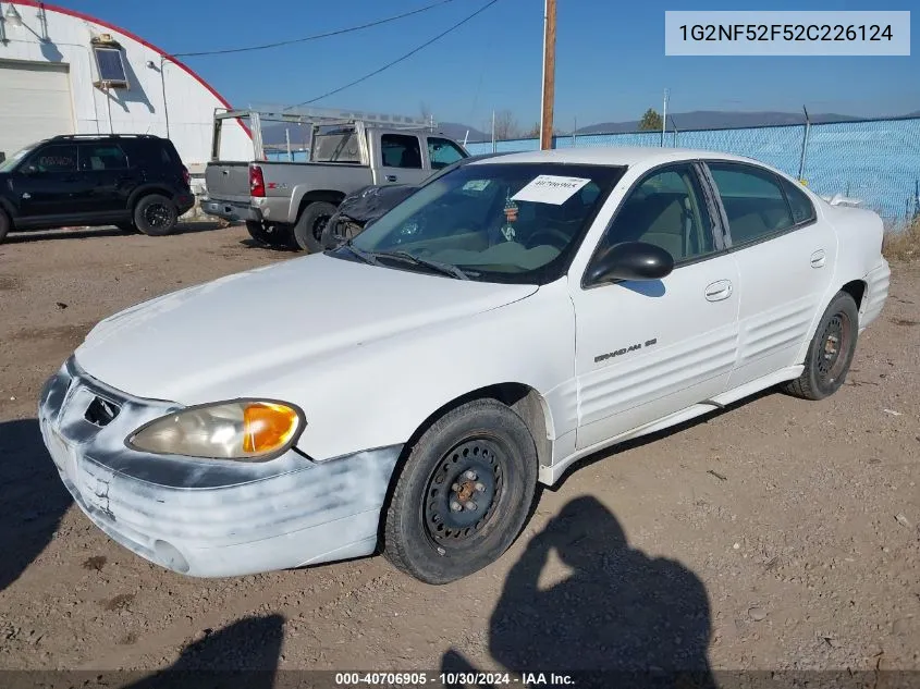 2002 Pontiac Grand Am Se1 VIN: 1G2NF52F52C226124 Lot: 40706905