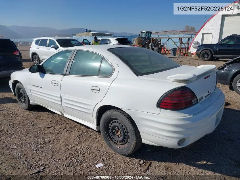 2002 Pontiac Grand Am Se1 VIN: 1G2NF52F52C226124 Lot: 40706905