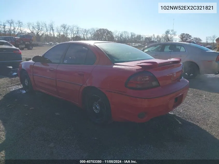 2002 Pontiac Grand Am Gt VIN: 1G2NW52EX2C321821 Lot: 40753350